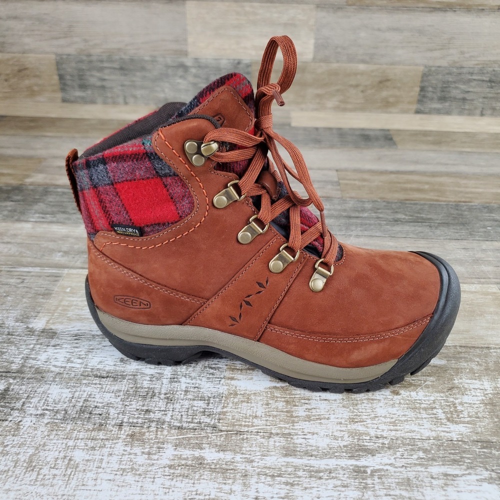 Keen Kaci III Winter Womens Hiking Boots Sz 7.5 Tortoise Shell Red Waterproof